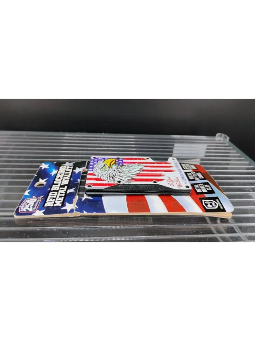 America 250 RFID Blocking Metal Wallet Eagle Design Money Clip
